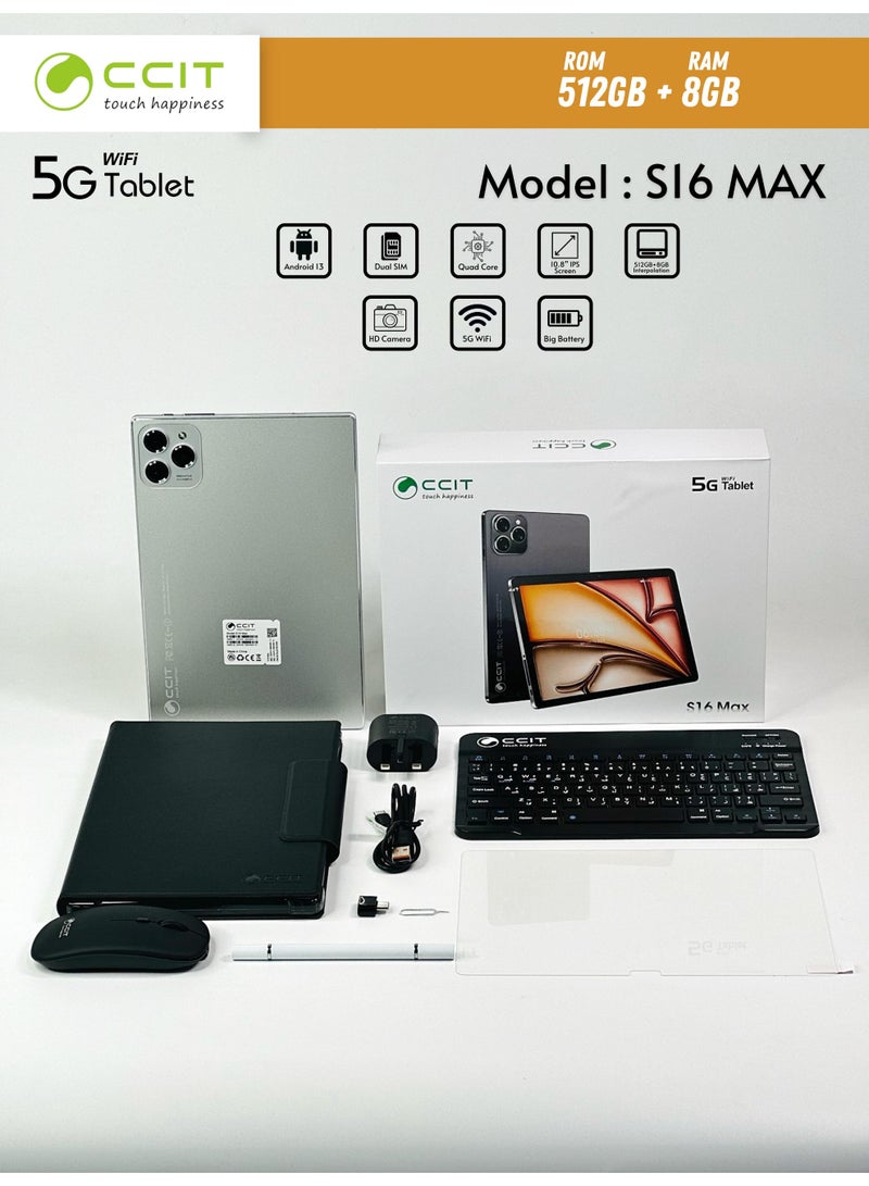 CCIT S16 Max Tablet 10.1-inch 8GB RAM 512GB ROM Android 13 10000mAh - Image 1